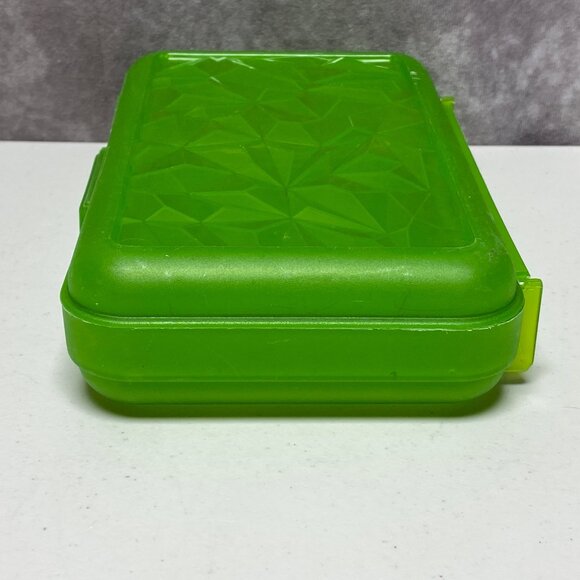 Green Thingamabox Pencil School Box Geometric Texture Lid USA Made - Picture 6 of 14